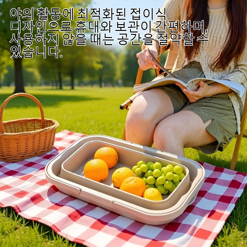 야외용 접이식 경량 견고 대용량 수납 바구니
