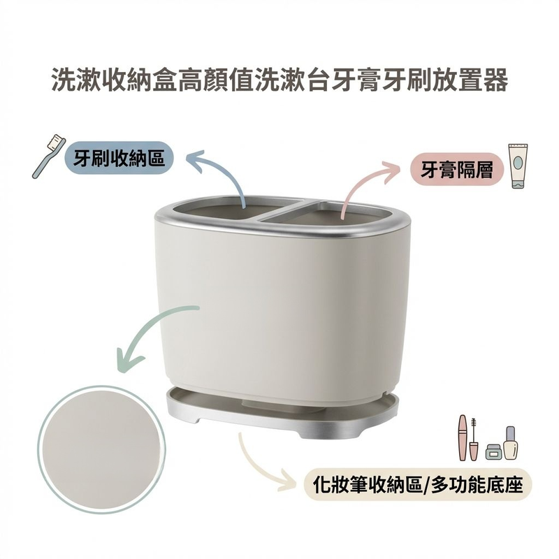 桌面洗衣機收納盒牙膏牙刷置物架洗手盆收納