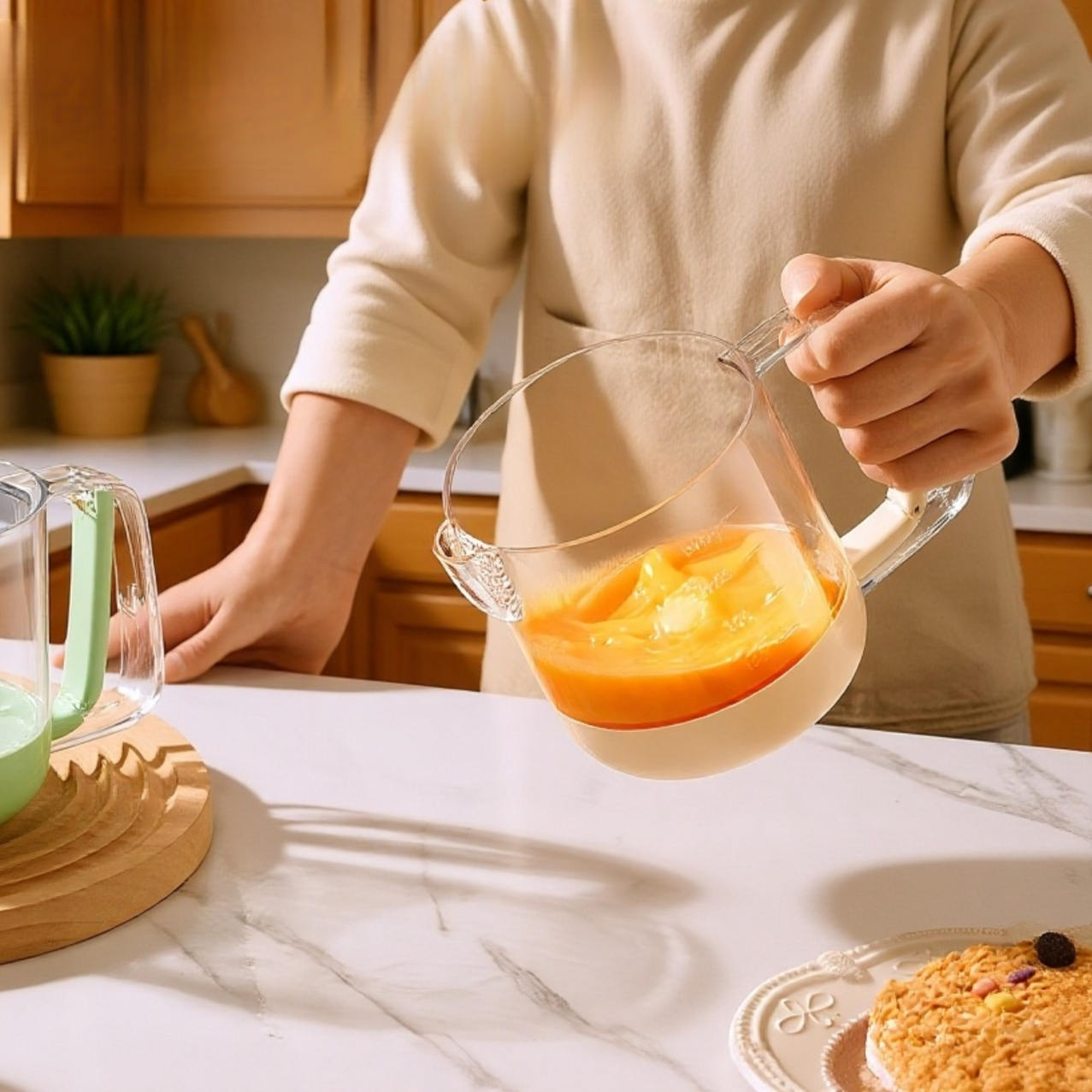 半自動卵ビータークリーム攪拌カップ大容量一体型