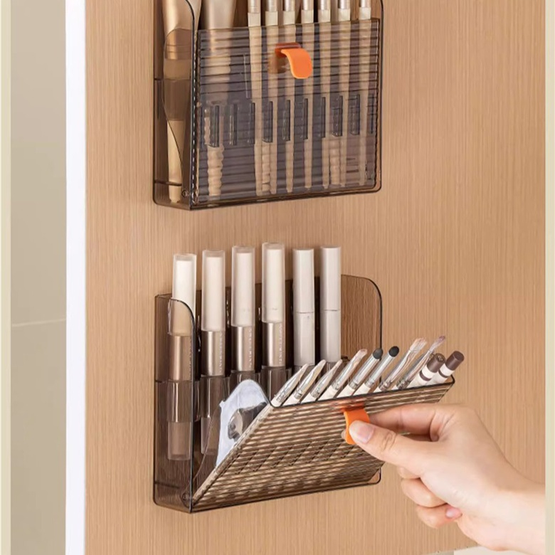 壁掛分格化妝刷口紅收納盒