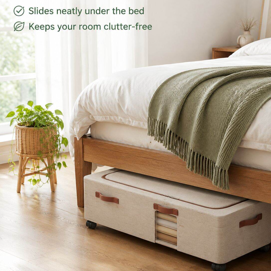 Under-Bed Storage Box with Wheels and Lid