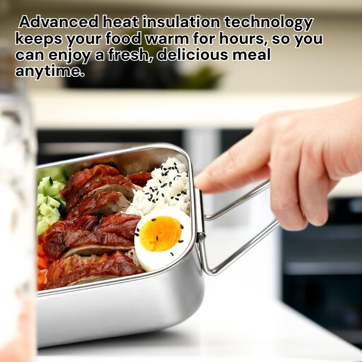 Student Large Capacity 304 Stainless Steel Thermal Lunch Box Without Divider with Lid