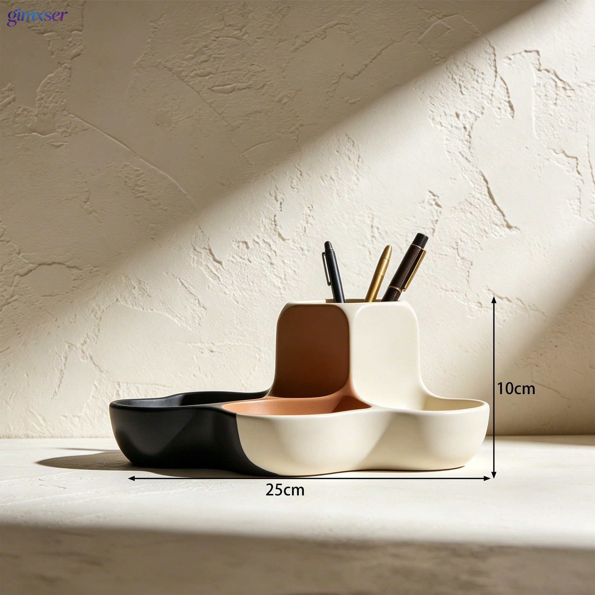 Desk organizer tray with various stationery items