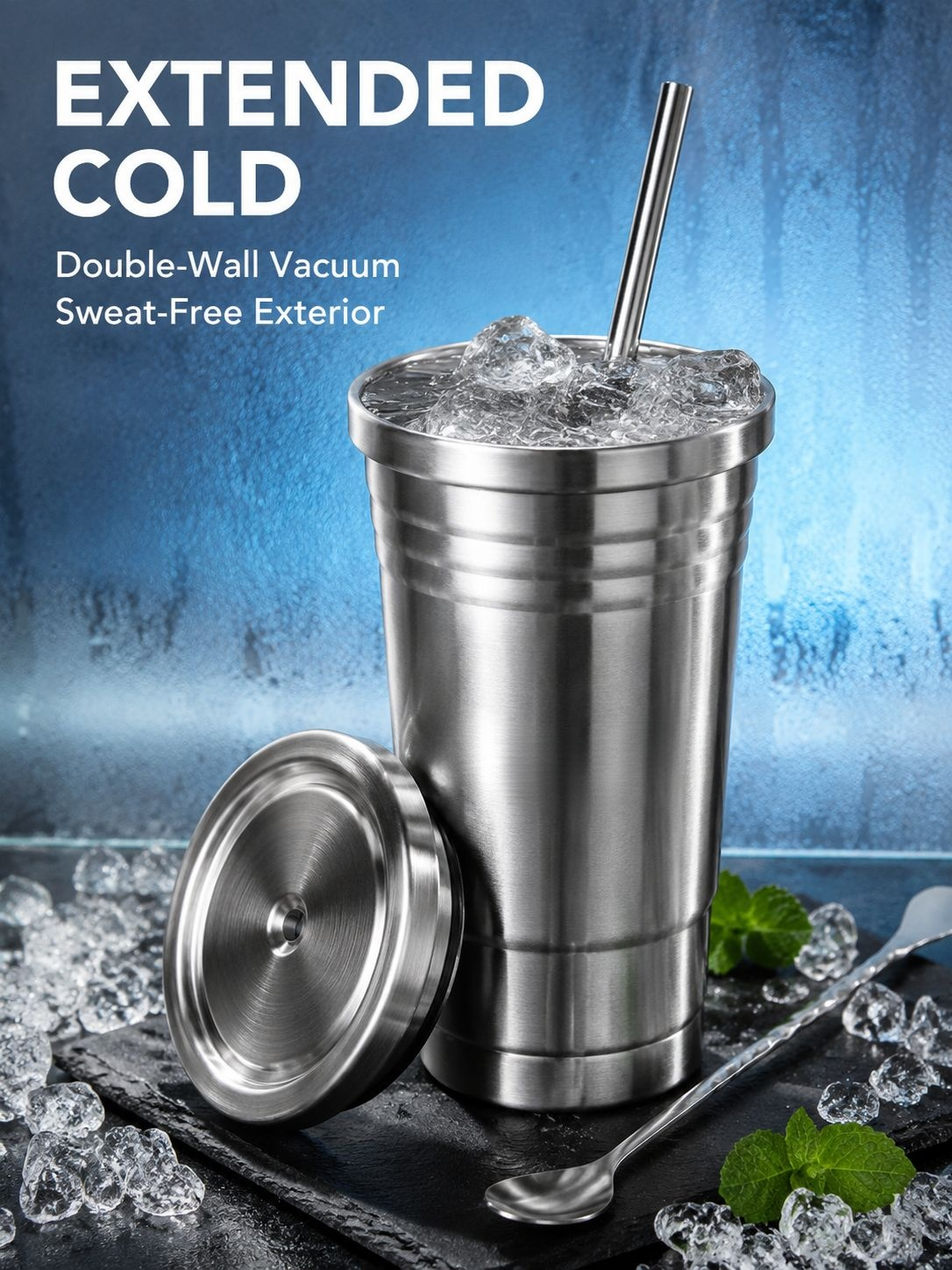 Portable Stainless Steel Straw Tumbler