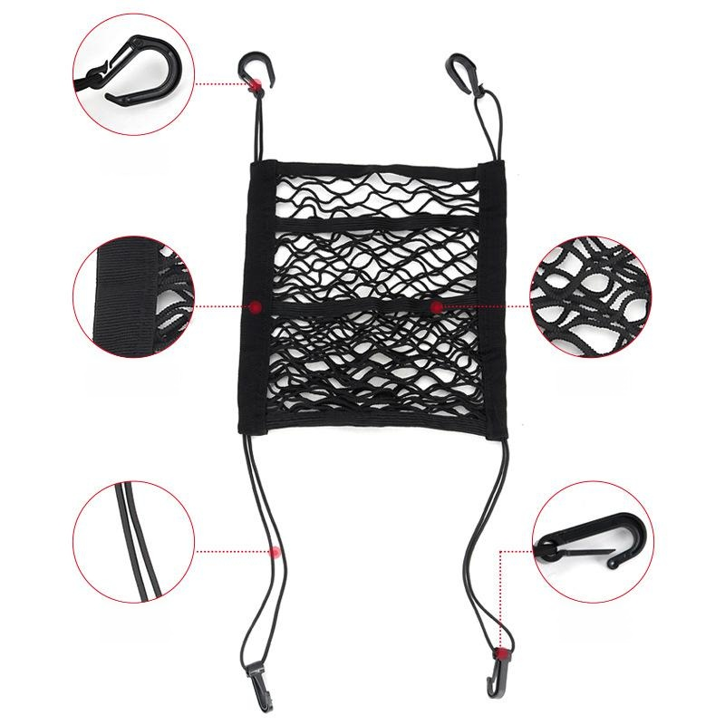 Car seat storage elastic mesh bag