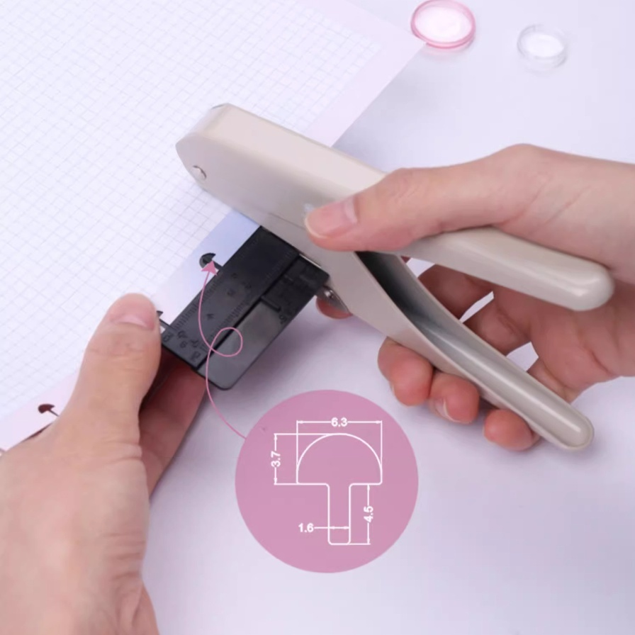 Single-hole mushroom-shaped punch