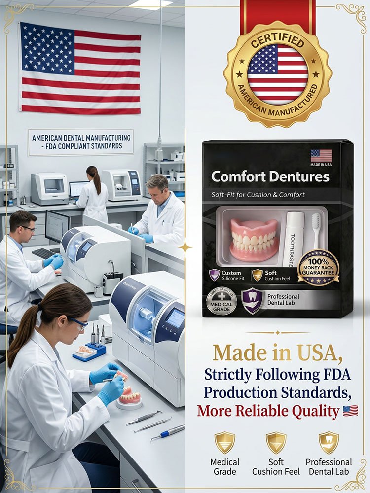 100% Realistic and Comfortable Dentures | Painless, No Glue Required丨Unisex