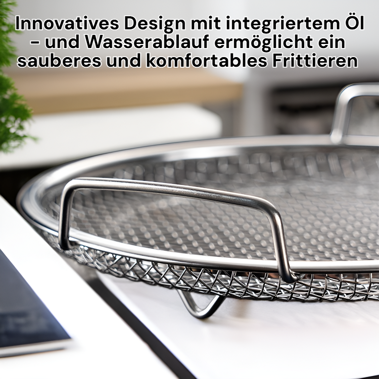 Küchen-Frittierkorb mit Öl- und Wasserablauf