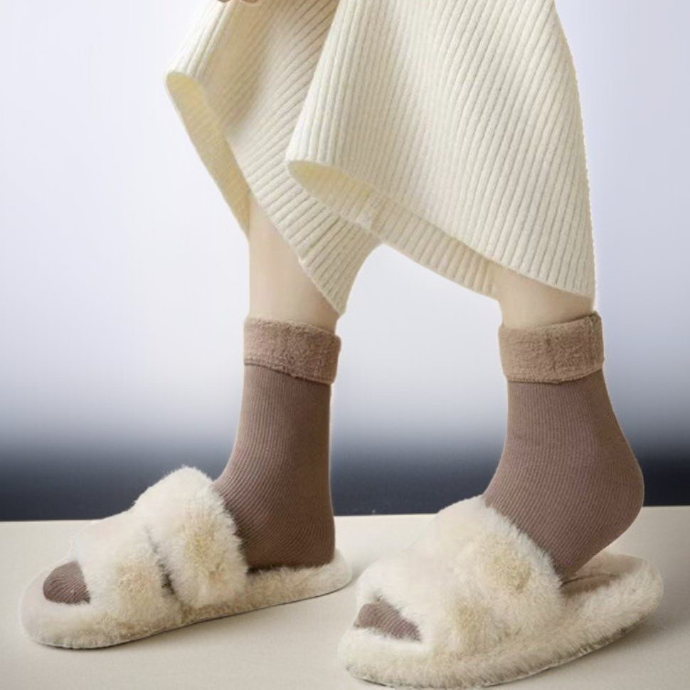 여성 단색 중장통 스노우 스타킹