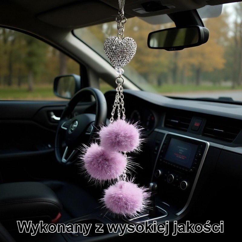 Wisiorek z pomponem samochodowym