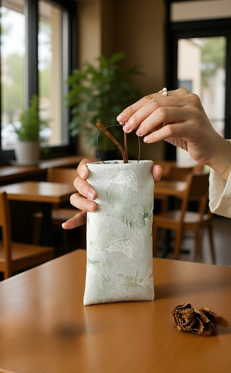 휴대가 간편한 스냅 클로저 안경 파우치