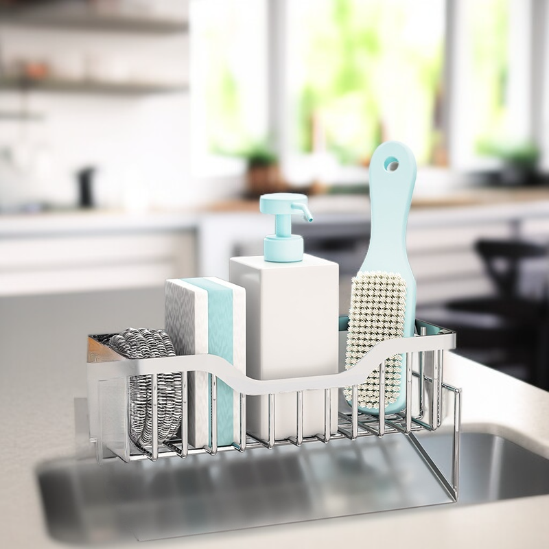  Estante de acero inoxidable para fregadero de cocina