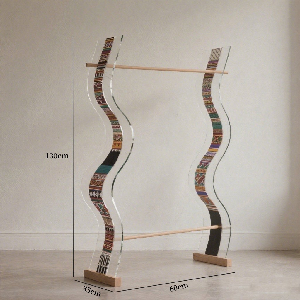 공간 절약형 물결 옷걸이 사용 예시
