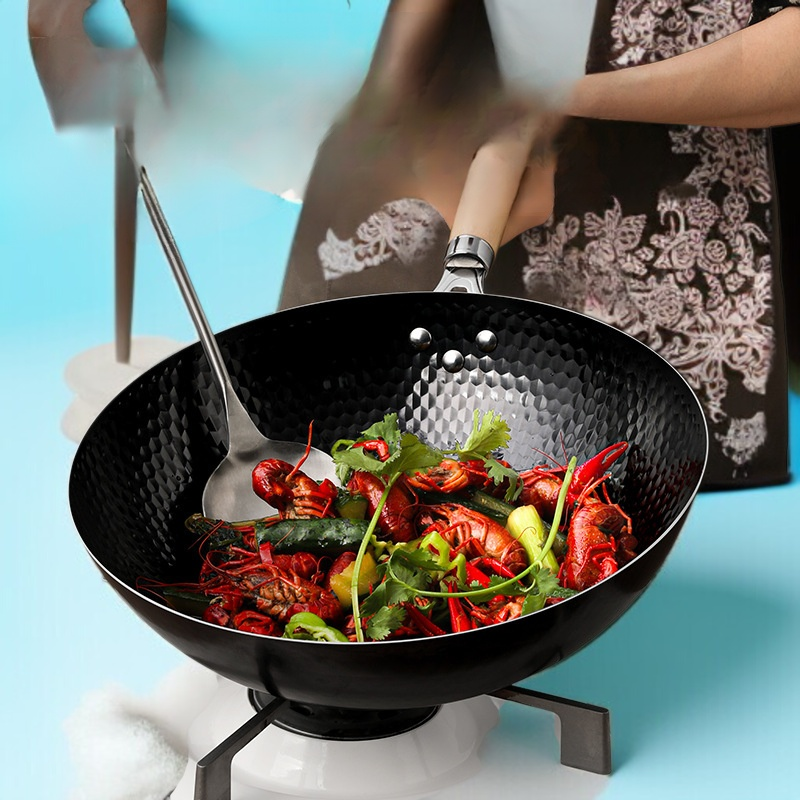 가정용 숙철 무코팅 볶음냄비 전통 가마냄비 무접착 후라이팬 후라이팬 무코팅 가마냄비 레인지