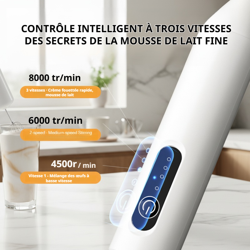 Mousseur à lait électrique sans fil portable