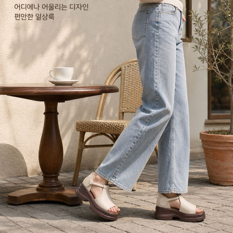 【공장직송!!】플랫폼 웨지 오픈 토 샌들！！