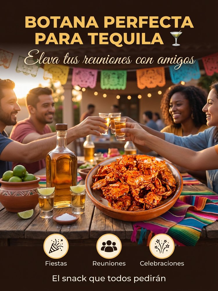 Snack de cangrejo pequeño japonés bajo en grasa, dulce y salado, devolución incluso abierto