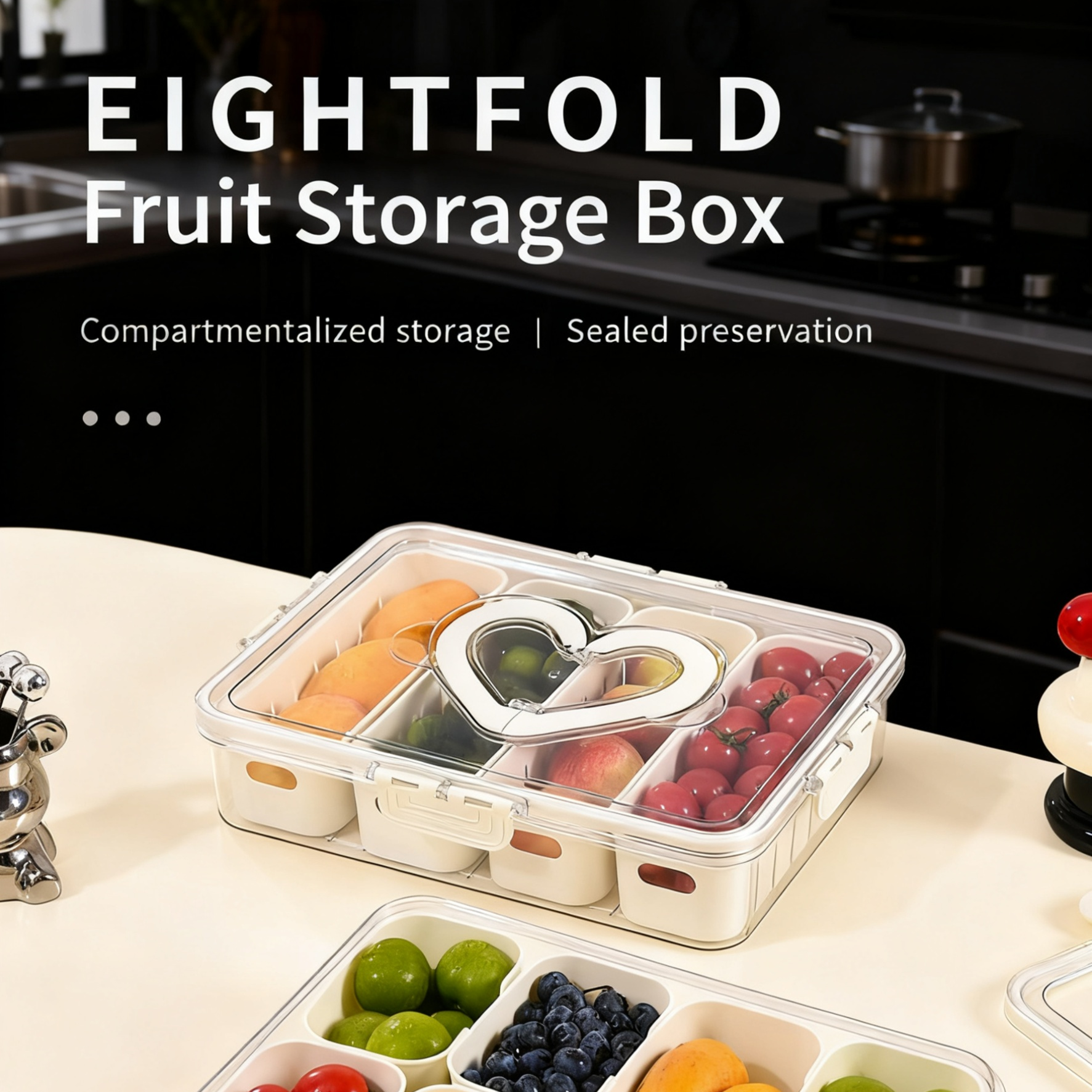  Heart-Shaped Salad and Fruit Fresh-Keeping Container
