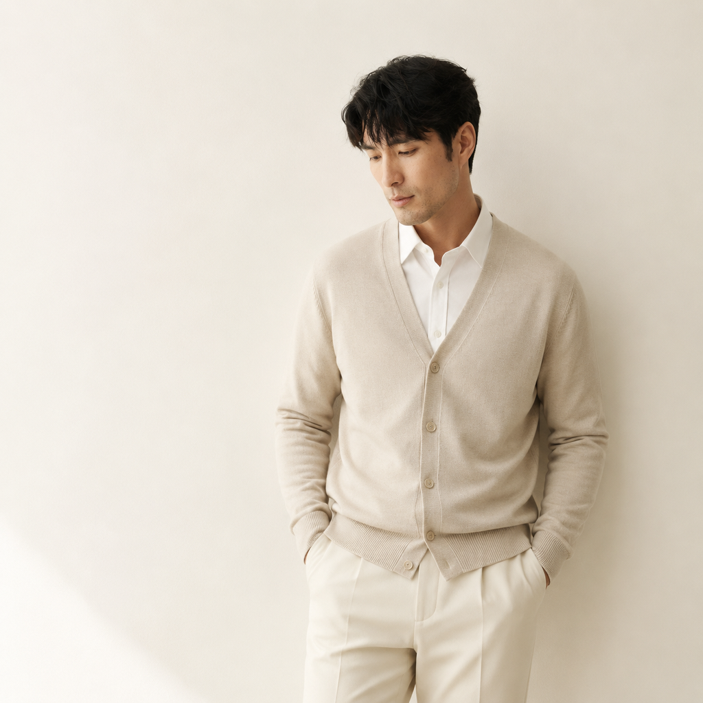 관리하기 쉬운 얇은 실 니트 가디건