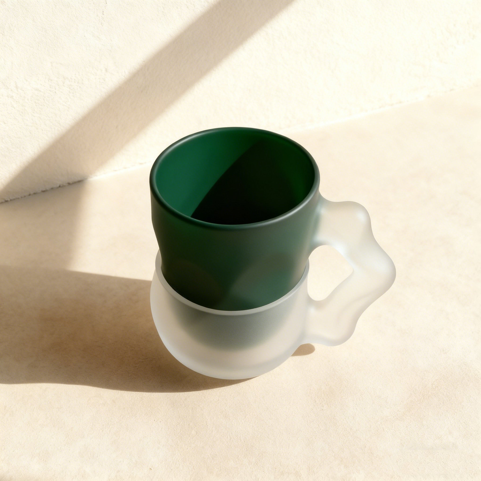 แก้วน้ำคู่ลายป่าเขียว 