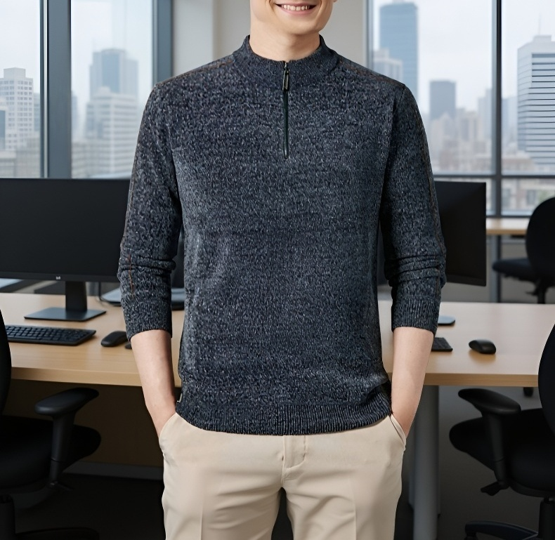 따뜻한 두꺼운 스웨터 착용샷