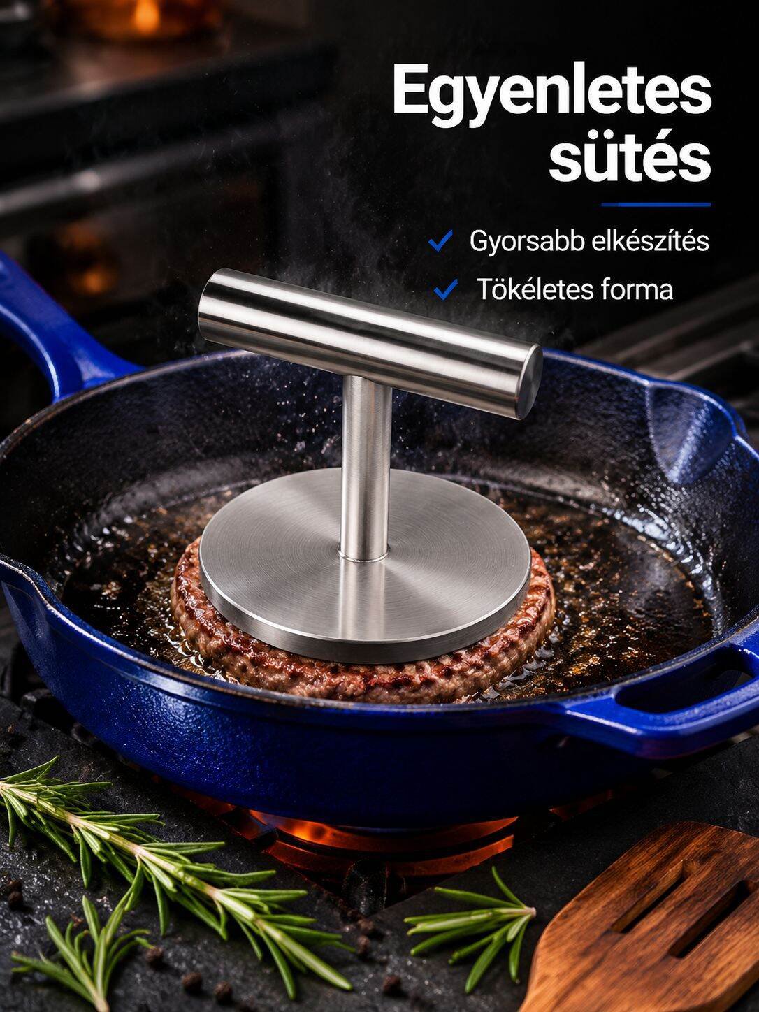 Pogácsa nyomó ergonomikus fogantyúval