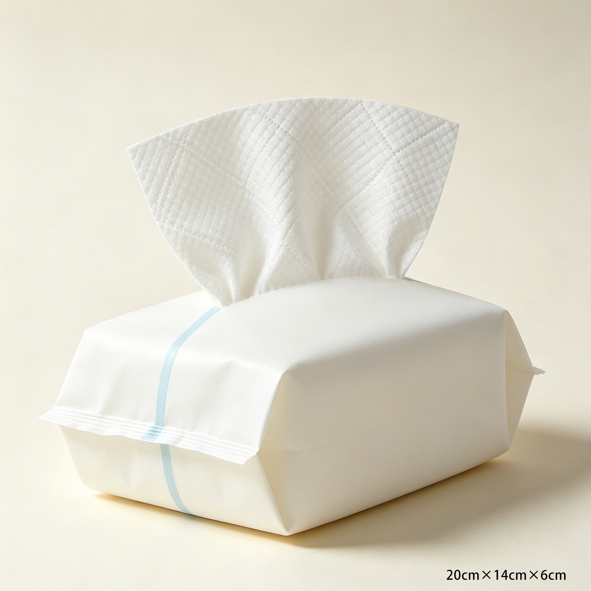 Close-up of soft cotton wet wipe texture
