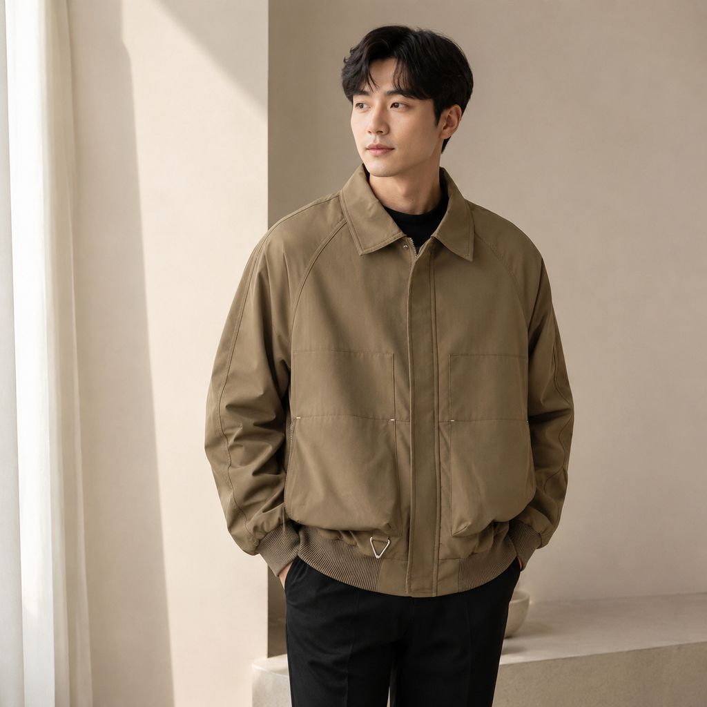 남성 캐주얼 루즈핏 한국 스타일 숏 재킷