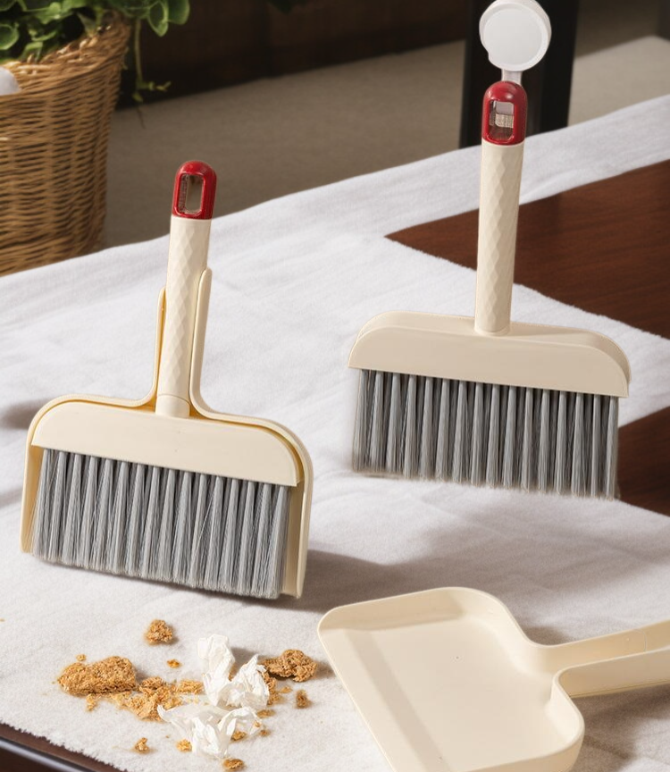 Mini desktop dustpan and broom set for cleaning narrow spaces