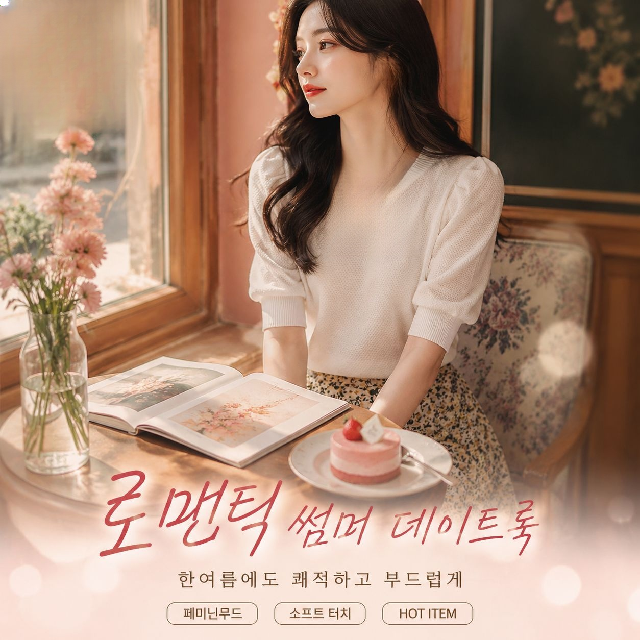현물 여름 여성 순색 펀칭 반팔 니트 루즈핏 상의