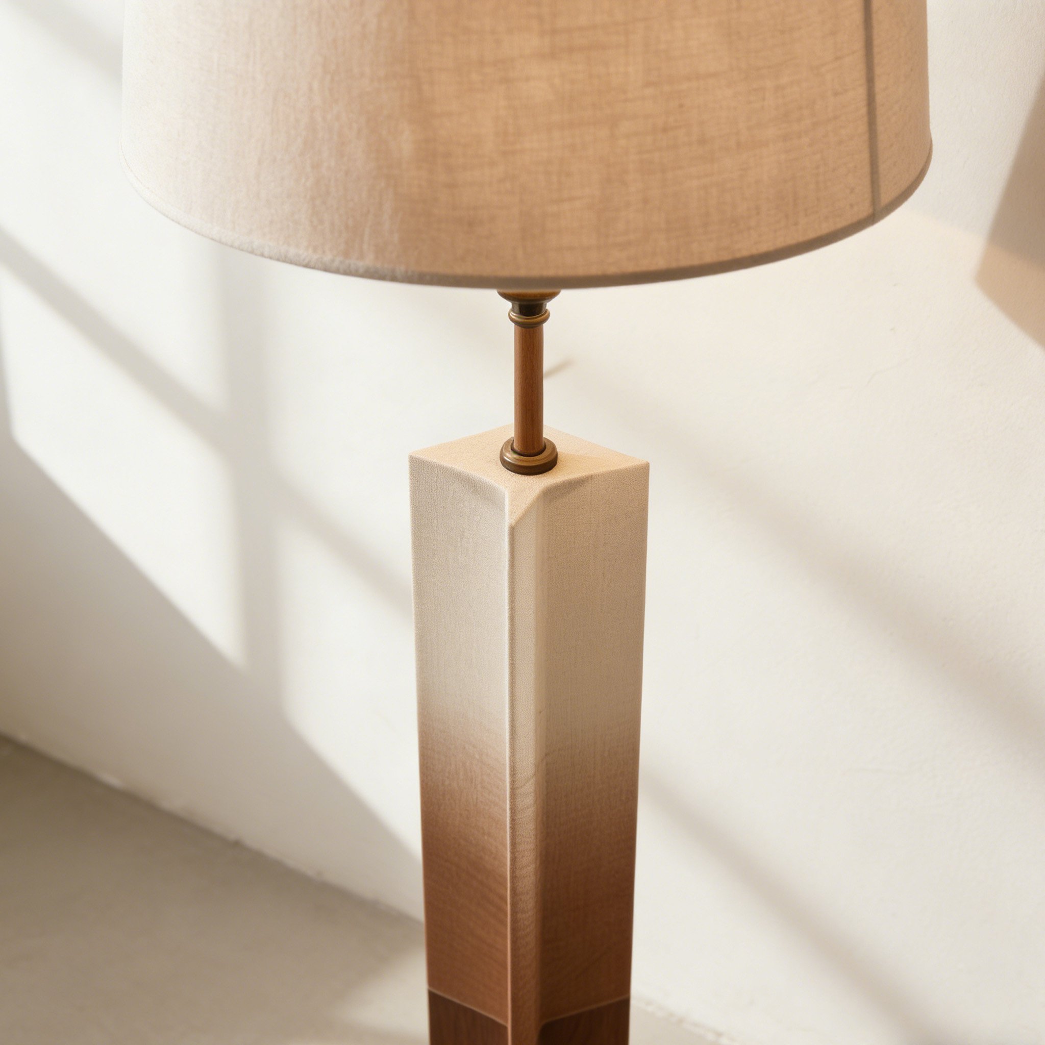 โคมไฟตั้งพื้นไม้ลินิน