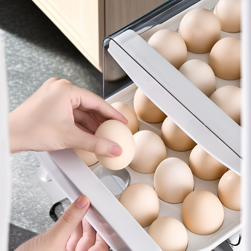Kitchen Egg Tray Drawer Style Egg Box Food Grade Refrigerator Fresh Keeping Storage Box