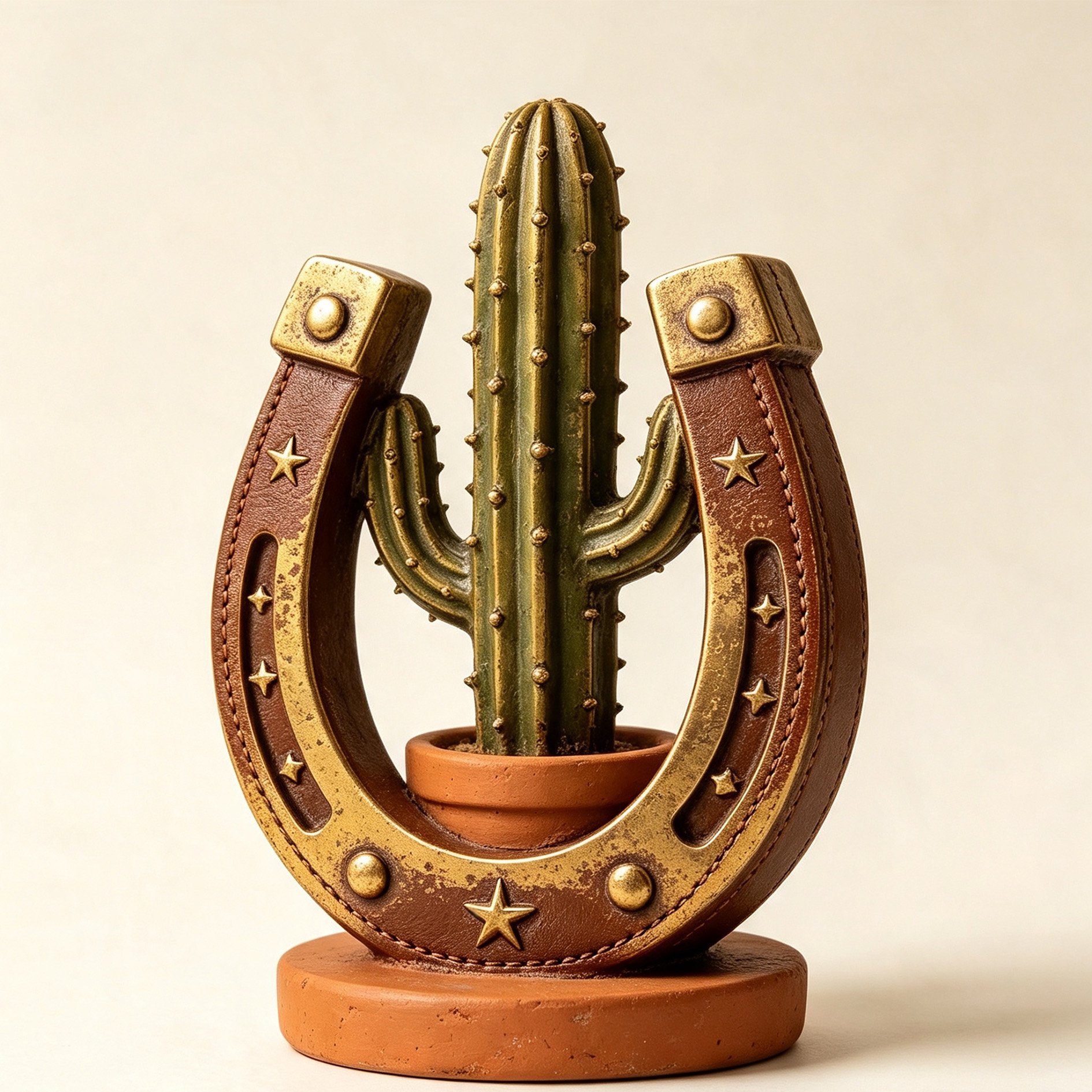Close-up of starry details on cactus ornament