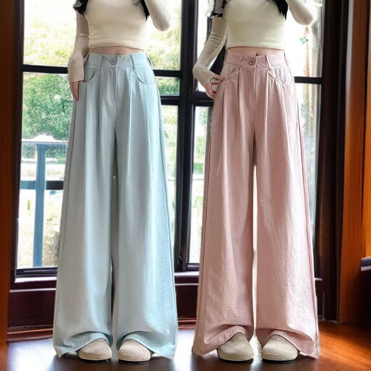 마운틴 캐주얼 팬츠 드롭감 와이드 슬림핏 가림 와이드 팬츠 정장바지 여 하이웨스트 캐주얼 팬츠