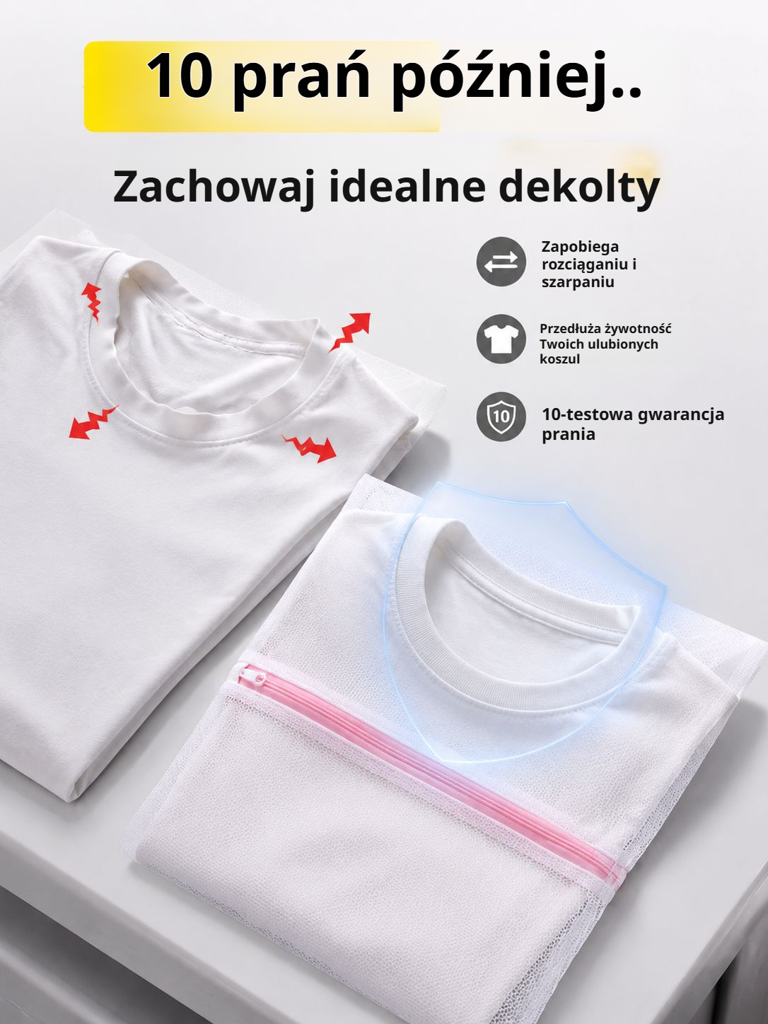 Ochrona delikatnych tkanin w siatce do prania
