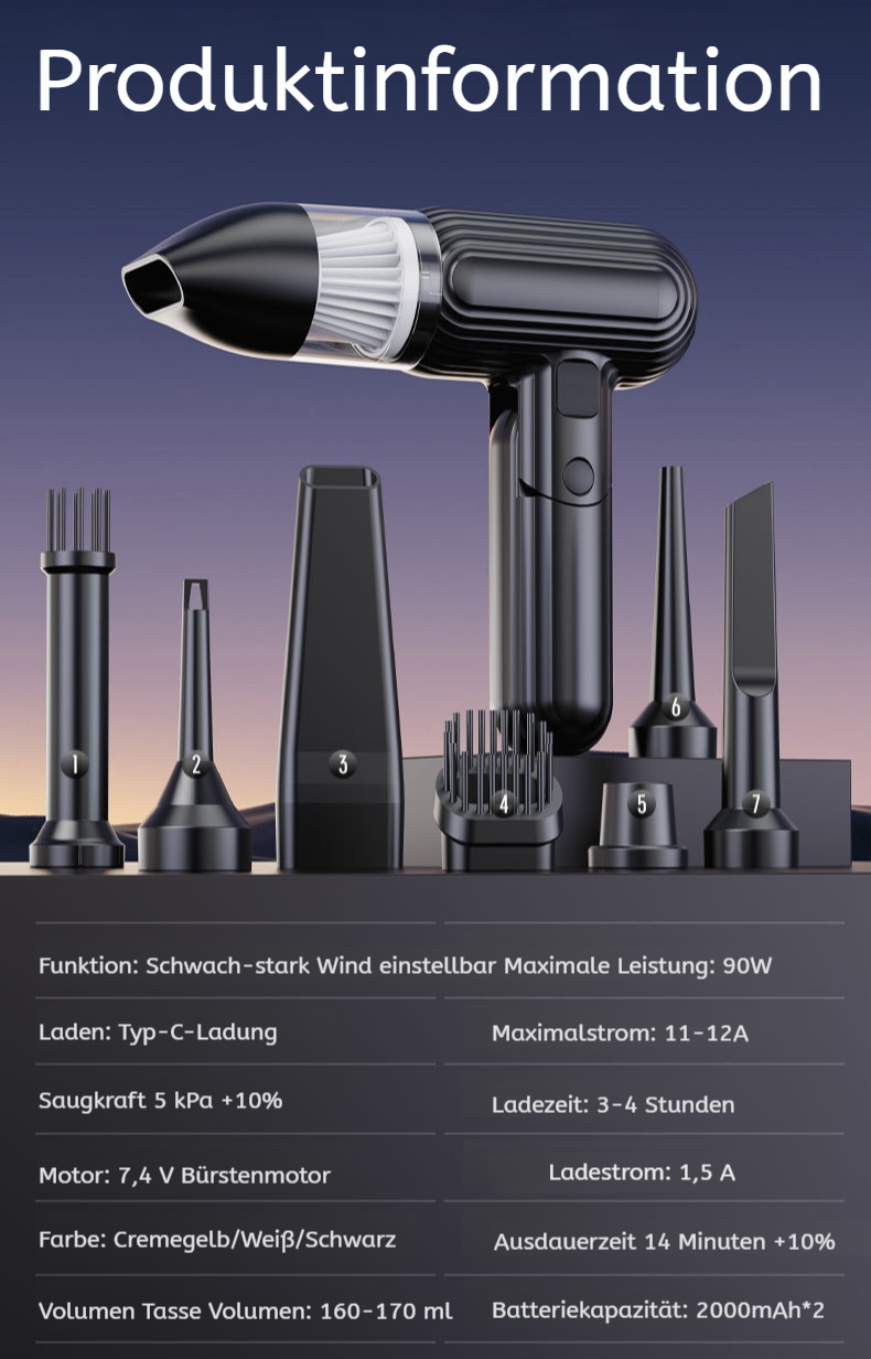 Modernes Design des kabellosen Nass- und Trockensaugers