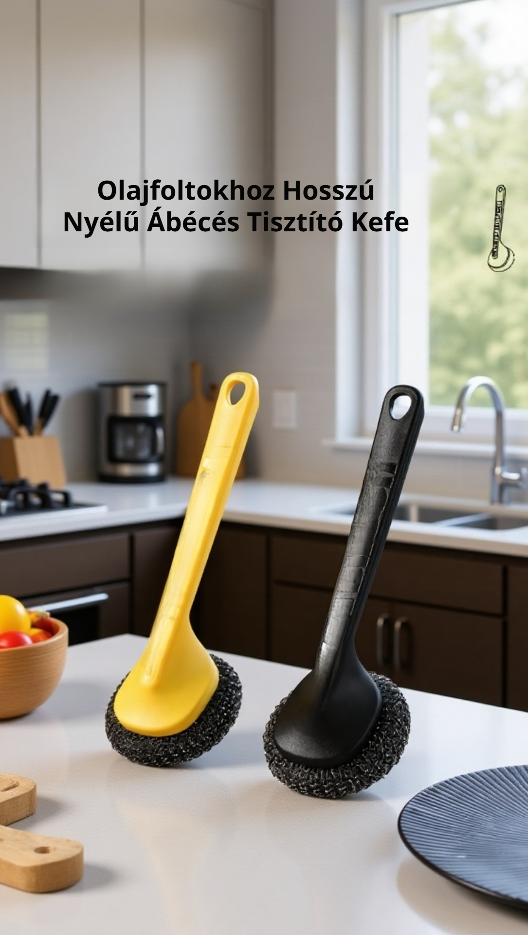 Rozsdamentes acél konyhai tisztító dörzsi közelről