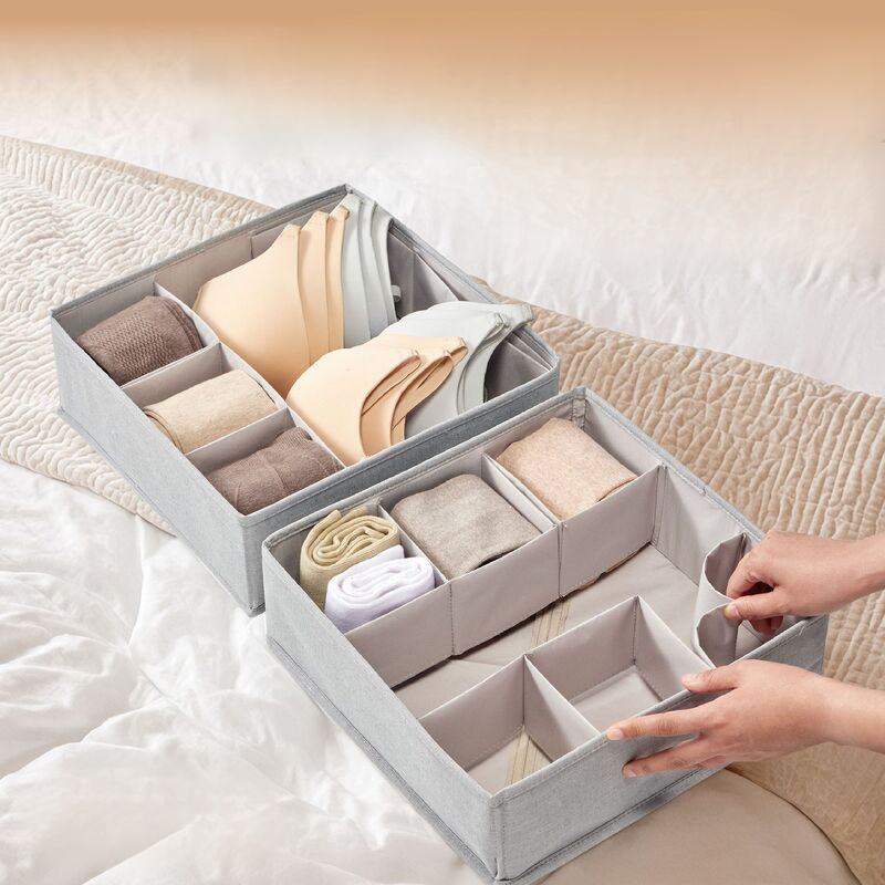 衣物分格抽屜收納盒可調節折疊收納盒