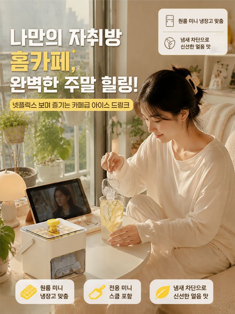 대용량 원터치 누름 얼음틀