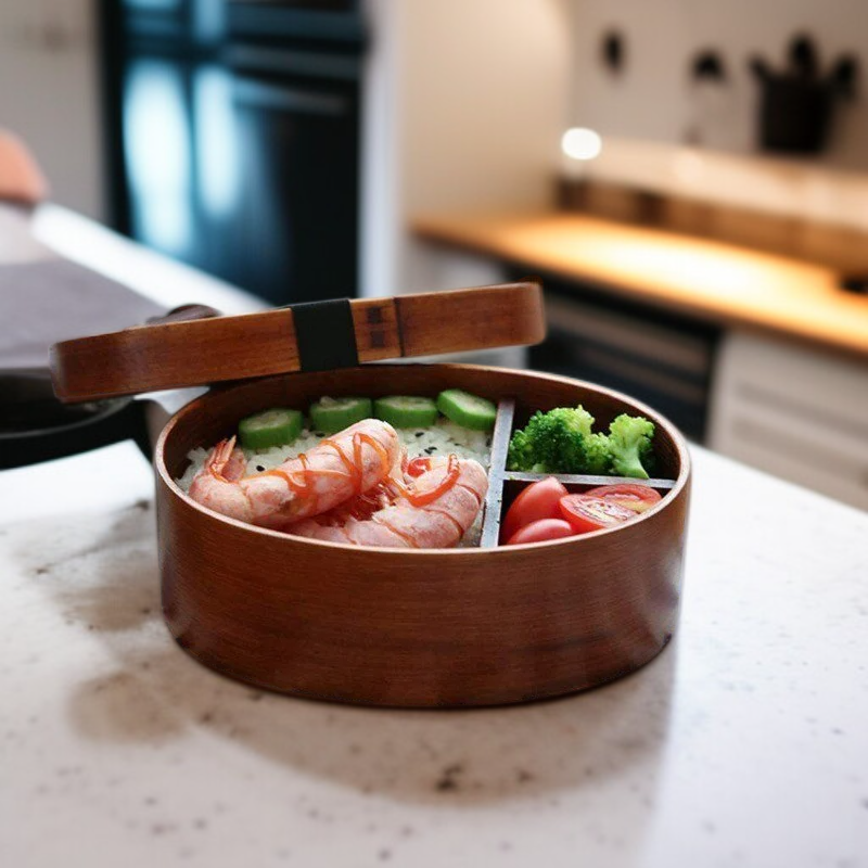 حاوية طعام خشبية للمدرسة، صندوق غداء للرحلات والنزهات، أدوات مدرسية