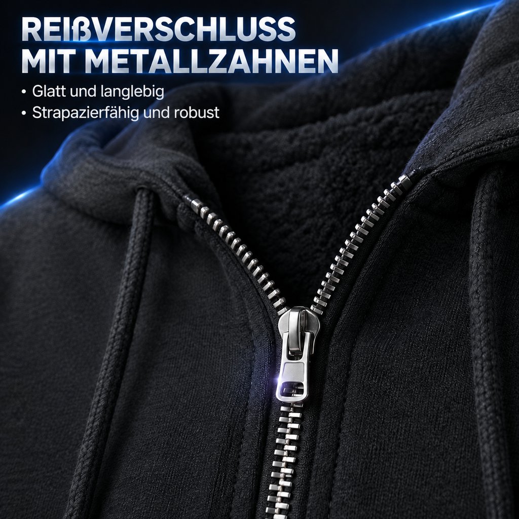 Herren Freizeit Kapuzenjacke mit Reißverschluss