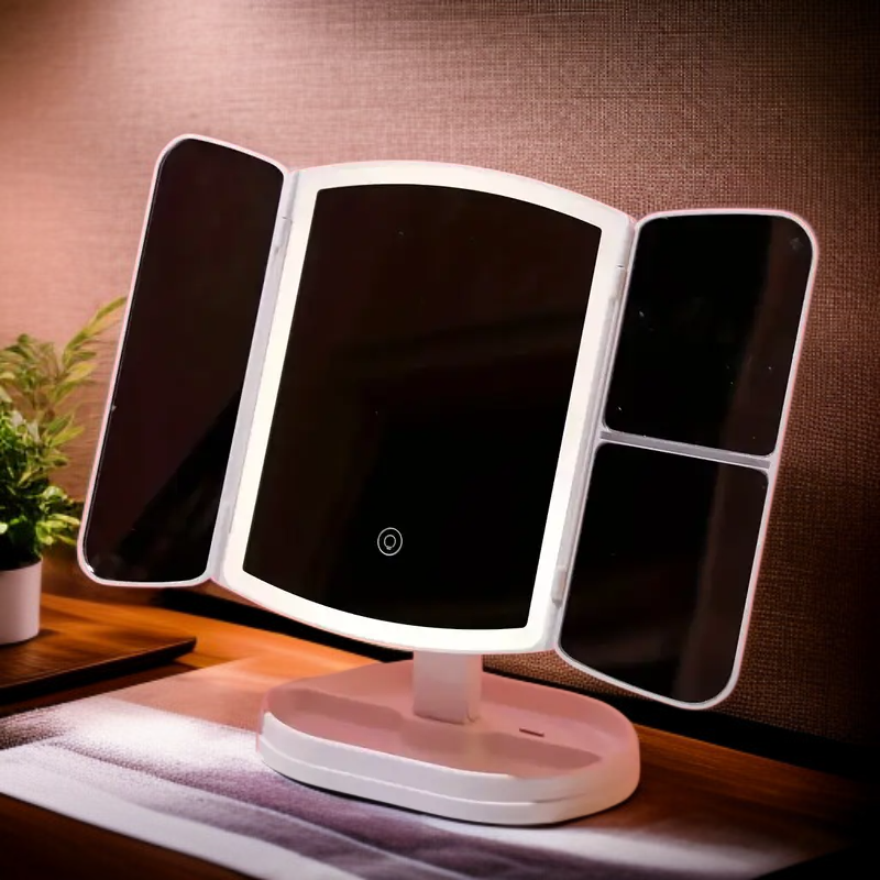 Aufbewahrungsständer mit Touchscreen-Schönheitsspiegel, perfekte Geschenkidee für Damen