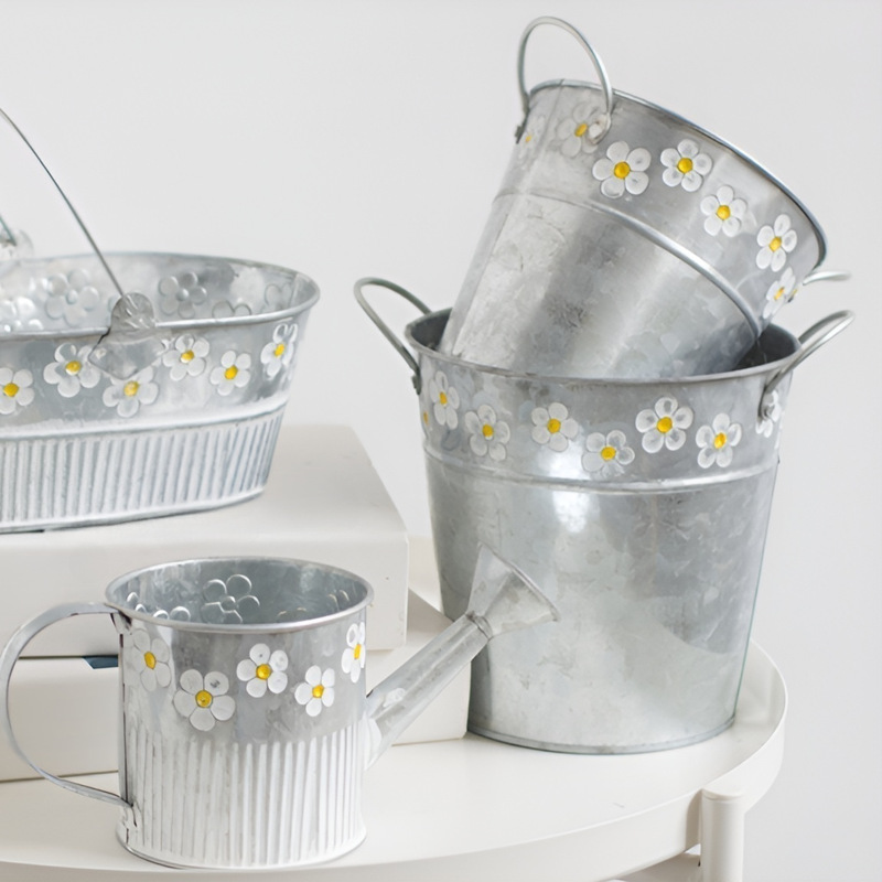 Pot de fleurs polyvalent, seau décoratif