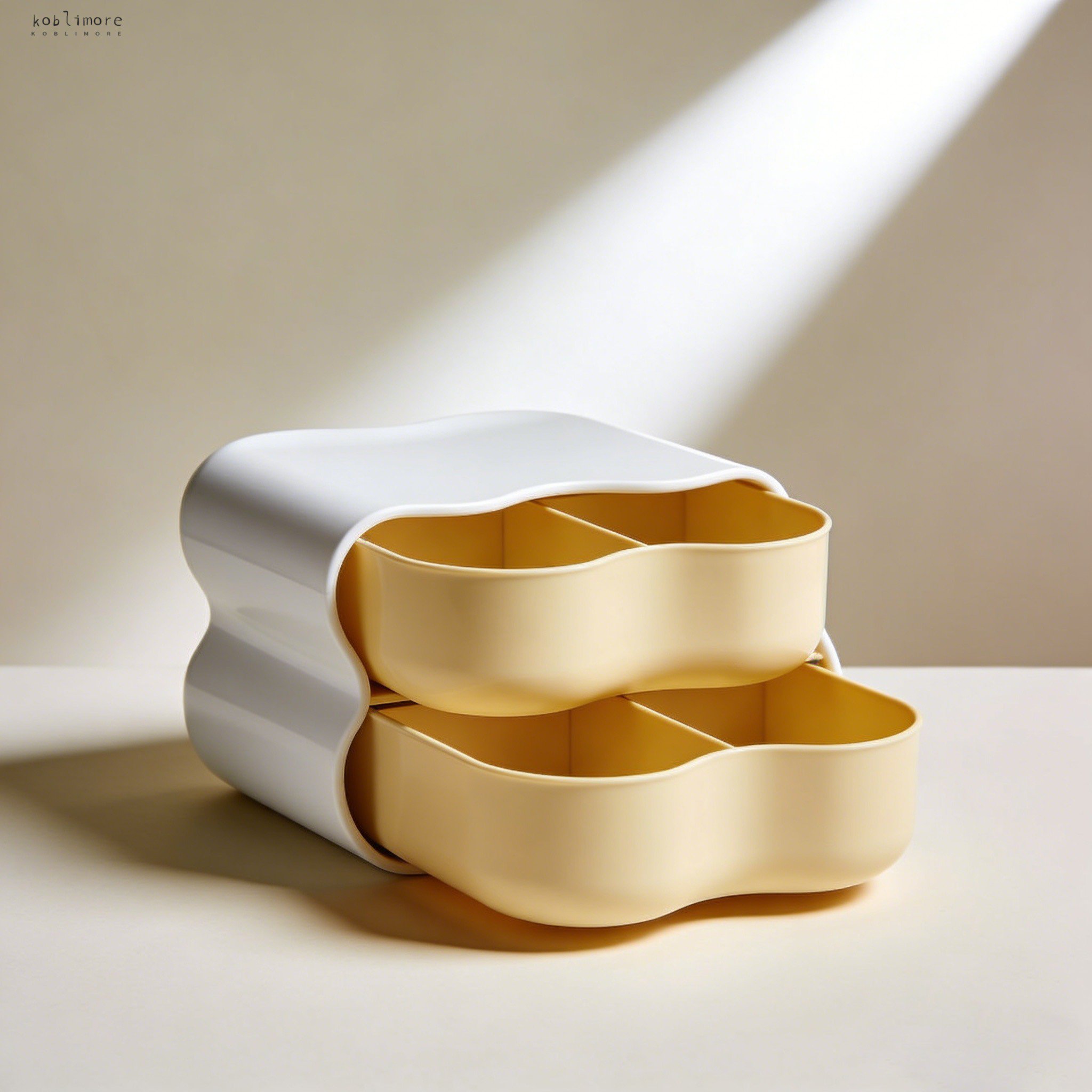 Plastic drawer dividers used in an office desk