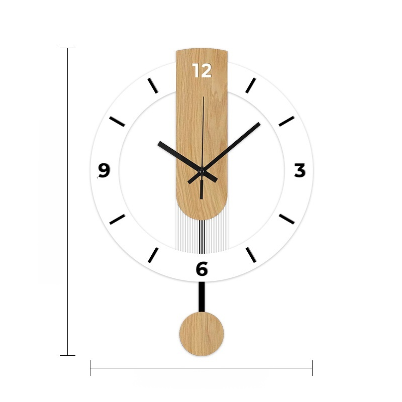 Nordic Style Wooden Grain Wall Clock for Living Room