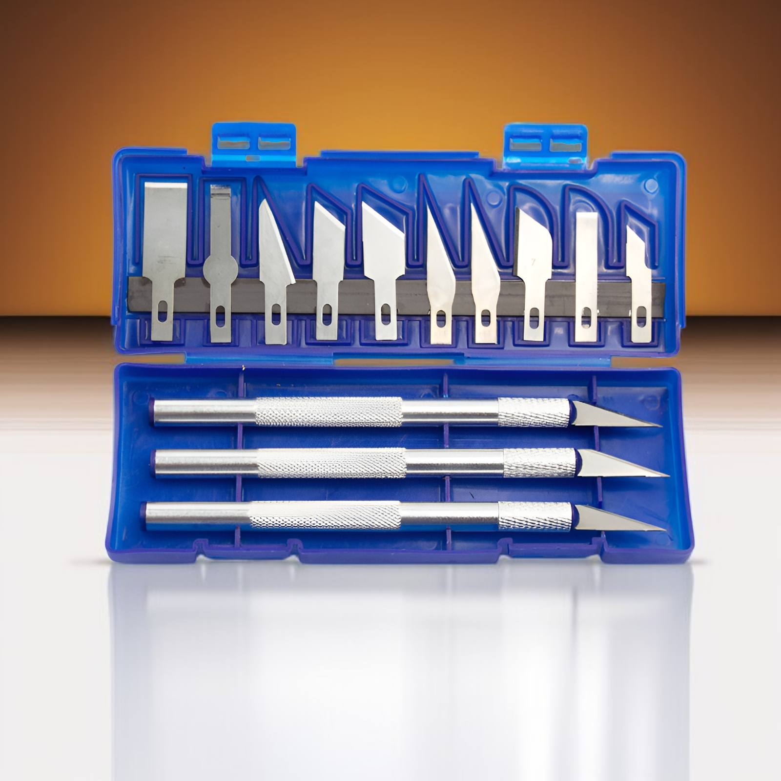 Artist using aluminum alloy carving knife for detailed work