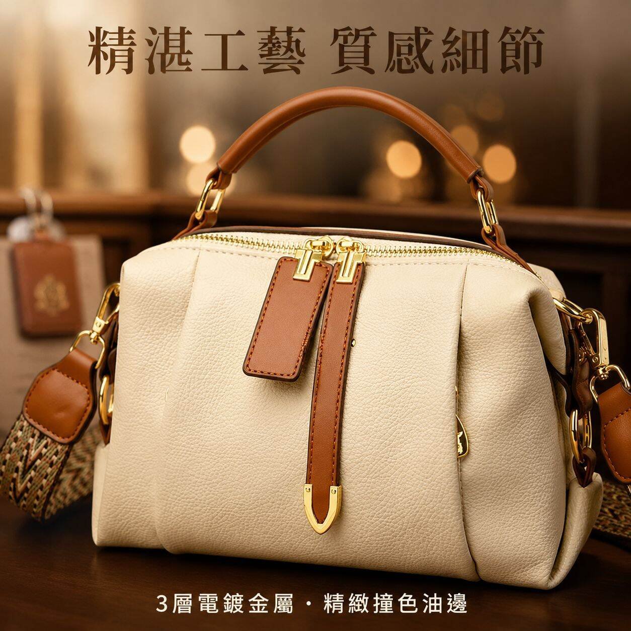 軟皮百搭手提女包單肩斜挎包