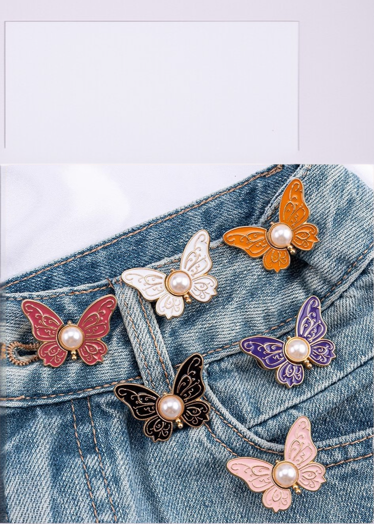 Durable metal butterfly waist adjustment buckle