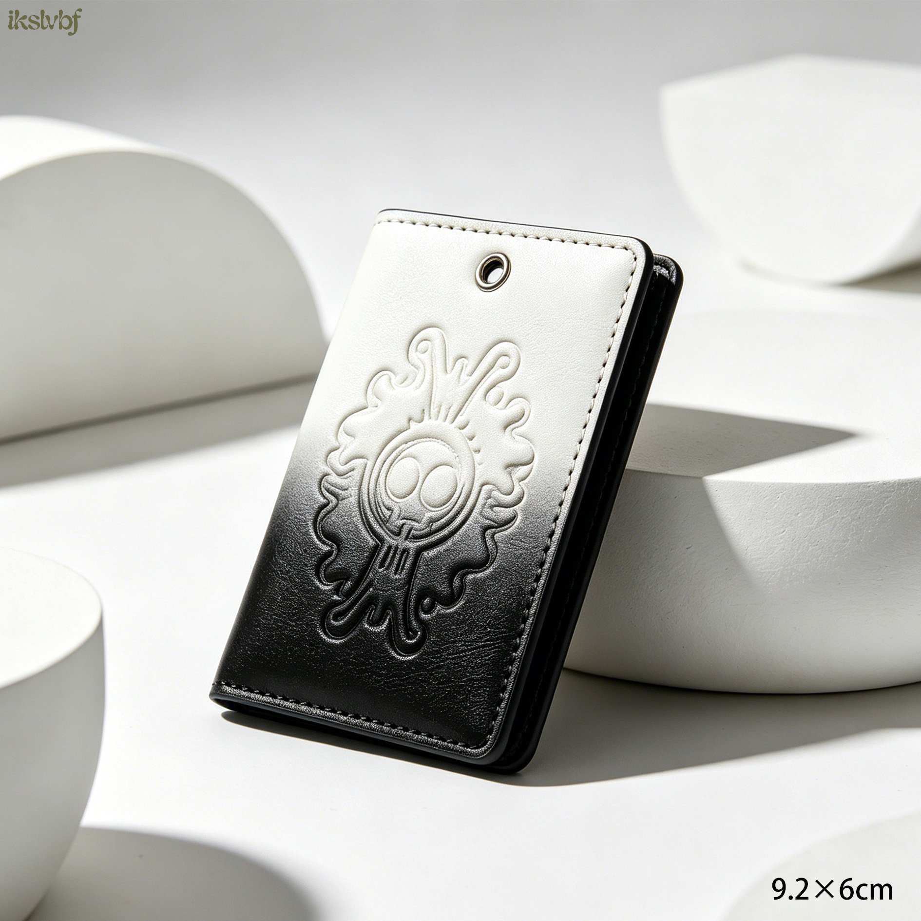 Slim profile leather ID card case