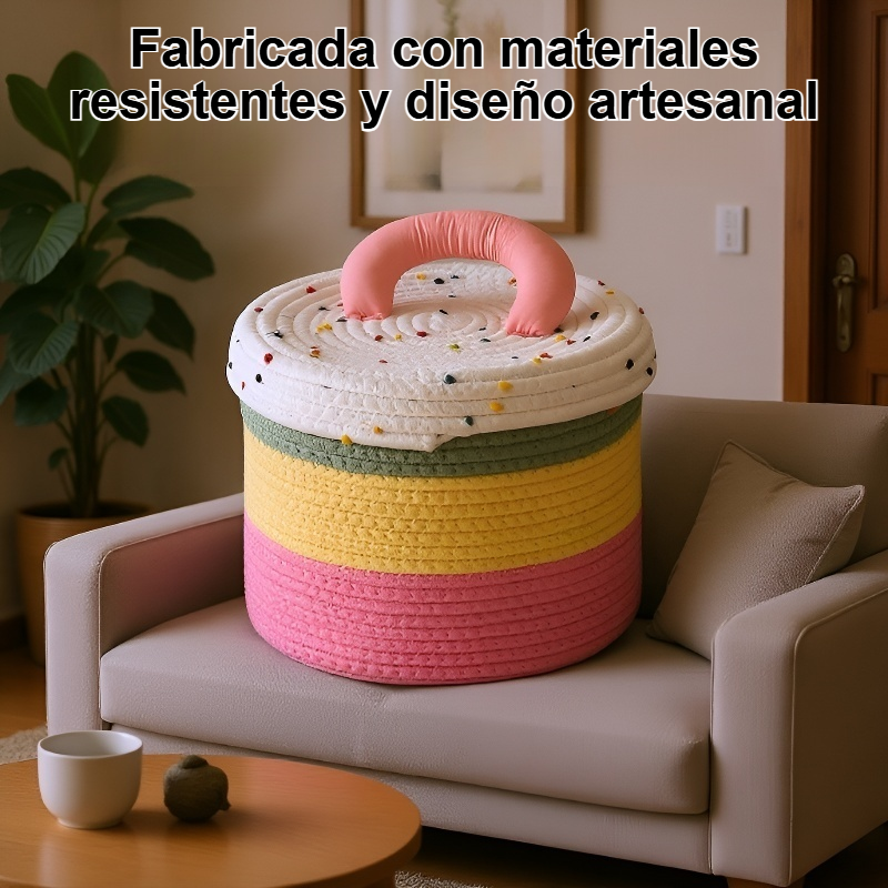 Cesta de almacenamiento tejida para escritorio